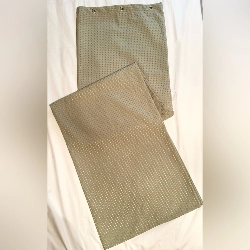 Luxury Hotel Collection Sage Green Fabric Shower Curtain Metal Grommets 72 x 72